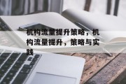 机构流量提升策略，机构流量提升，策略与实践