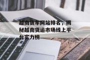 越南货车网站排名，揭秘越南货运市场线上平台实力榜