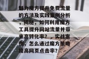 魅力魔方提升免费流量的方法及实践案例分析，揭秘，如何利用魔方工具提升网站流量并带来高转化率？，实战案例，怎么通过魔方策略提高网页点击率？