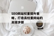 SEO网站权重提升策略,打造高权重网站的关键步骤 SEO网站权重提升策略,打造高权重网站的关键步骤
