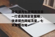 激发潜力七天提高流量—打造高效企业策略,快速提升网站流量,七天策略攻略 激发潜力七天提高流量—打造高效企业策略,快速提升网站流量,七天策略攻略