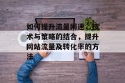 如何提升流量网速,技术与策略的结合,提升网站流量及转化率的方法