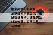 检测网站SEO效果,从数据和事实出发,通过数据分析,评估网站SEO效果,实用工具与策略 检测网站SEO效果,从数据和事实出发,通过数据分析,评估网站SEO效果,实用工具与策略