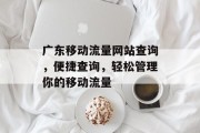 广东移动流量网站查询,便捷查询,轻松管理你的移动流量 广东移动流量网站查询,便捷查询,轻松管理你的移动流量