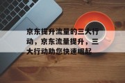 京东提升流量的三大行动，京东流量提升，三大行动助您快速崛起