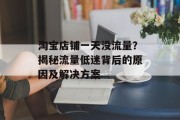 淘宝店铺一天没流量?揭秘流量低迷背后的原因及解决方案 淘宝店铺一天没流量?揭秘流量低迷背后的原因及解决方案