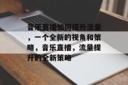 音乐直播如何提升流量,一个全新的视角和策略,音乐直播,流量提升的全新策略 音乐直播如何提升流量,一个全新的视角和策略,音乐直播,流量提升的全新策略
