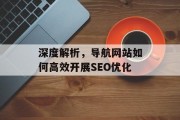深度解析，导航网站如何高效开展SEO优化