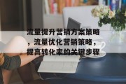 流量提升营销方案策略，流量优化营销策略，提高转化率的关键步骤
