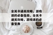 全关卡通关攻略，游戏迷的必备指南，全关卡通关攻略，游戏迷的必备宝典