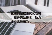 化州网站权重优化攻略，提升网站排名，助力企业品牌腾飞