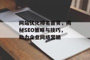 网站优化排名首页,揭秘SEO策略与技巧,助力企业网络营销 网站优化排名首页,揭秘SEO策略与技巧,助力企业网络营销