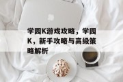 学园K游戏攻略，学园K，新手攻略与高级策略解析