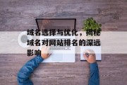 域名选择与优化,揭秘域名对网站排名的深远影响 域名选择与优化,揭秘域名对网站排名的深远影响