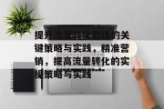 提升流量转化低迷的关键策略与实践,精准营销,提高流量转化的实操策略与实践