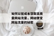 如何以低成本获取高质量网站流量,揭秘便宜网站流量的秘密 如何以低成本获取高质量网站流量,揭秘便宜网站流量的秘密