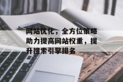 网站优化，全方位策略助力提高网站权重，提升搜索引擎排名