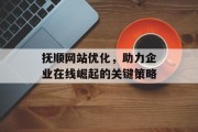 抚顺网站优化,助力企业在线崛起的关键策略 抚顺网站优化,助力企业在线崛起的关键策略