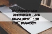 提升大型网站 SEO 简单步骤指南，小型网站SEO优化，只需几步，提高可见性！
