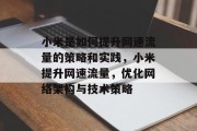 小米是如何提升网速流量的策略和实践,小米提升网速流量,优化网络架构与技术策略 小米是如何提升网速流量的策略和实践,小米提升网速流量,优化网络架构与技术策略
