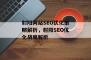 射阳网站SEO优化策略解析,射阳SEO优化战略解析 射阳网站SEO优化策略解析,射阳SEO优化战略解析