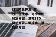 SEO网站开发: 高效、低成本、可持续的解决方案，高效SEO网站开发，低成本、可持续方案