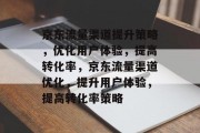 京东流量渠道提升策略,优化用户体验,提高转化率,京东流量渠道优化,提升用户体验,提高转化率策略