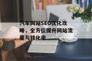 汽车网站SEO优化攻略,全方位提升网站流量与转化率 汽车网站SEO优化攻略,全方位提升网站流量与转化率