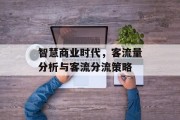智慧商业时代,客流量分析与客流分流策略 智慧商业时代,客流量分析与客流分流策略