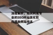 深度解析,如何利用专业的SEO网站优化软件提升网站排名 深度解析,如何利用专业的SEO网站优化软件提升网站排名