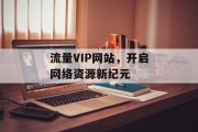 流量VIP网站,开启网络资源新纪元 流量VIP网站,开启网络资源新纪元