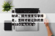 提升贵州SEO实力的秘诀，提升搜索引擎排名，怎样才能让你的贵州SEO实力大增？