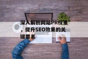 深入解析网站PR权重，提升SEO效果的关键要素