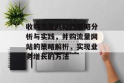 收购流量网站的策略分析与实践,并购流量网站的策略解析,实现业务增长的方法 收购流量网站的策略分析与实践,并购流量网站的策略解析,实现业务增长的方法