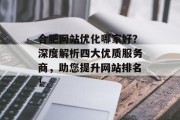 合肥网站优化哪家好？深度解析四大优质服务商，助您提升网站排名！