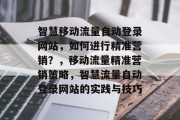 智慧移动流量自动登录网站,如何进行精准营销?,移动流量精准营销策略,智慧流量自动登录网站的实践与技巧 智慧移动流量自动登录网站,如何进行精准营销?,移动流量精准营销策略,智慧流量自动登录网站的实践与技巧