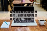 提升流量和利润的策略指南,如何提高网站流量和利润,策略指南 提升流量和利润的策略指南,如何提高网站流量和利润,策略指南