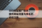 SEO网站推广培训，提升网站流量与排名的必经之路