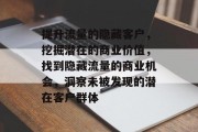 提升流量的隐藏客户,挖掘潜在的商业价值,找到隐藏流量的商业机会,洞察未被发现的潜在客户群体 提升流量的隐藏客户,挖掘潜在的商业价值,找到隐藏流量的商业机会,洞察未被发现的潜在客户群体