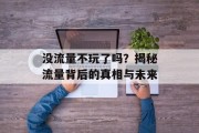 没流量不玩了吗?揭秘流量背后的真相与未来 没流量不玩了吗?揭秘流量背后的真相与未来