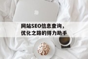 网站SEO信息查询,优化之路的得力助手 网站SEO信息查询,优化之路的得力助手