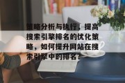 策略分析与执行，提高搜索引擎排名的优化策略，如何提升网站在搜索引擎中的排名?