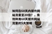 如何在60天内提升网站流量至20倍？，有效利用60天提升网站流量的5大策略