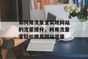 如何用流量宝实现网站的流量提升,利用流量宝轻松提高网站流量 如何用流量宝实现网站的流量提升,利用流量宝轻松提高网站流量