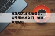 双生引游戏攻略指南,双生引新手入门,策略攻略解析 双生引游戏攻略指南,双生引新手入门,策略攻略解析