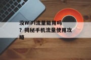 没WiFi流量能用吗?揭秘手机流量使用攻略 没WiFi流量能用吗?揭秘手机流量使用攻略