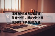 深度解析成都网站推广优化公司，助力企业互联网腾飞的关键力量