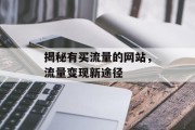 揭秘有买流量的网站,流量变现新途径 揭秘有买流量的网站,流量变现新途径