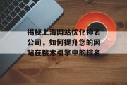 揭秘上海网站优化排名公司,如何提升您的网站在搜索引擎中的排名 揭秘上海网站优化排名公司,如何提升您的网站在搜索引擎中的排名