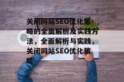 关闭网站SEO优化策略的全面解析及实践方法，全面解析与实践，关闭网站SEO优化策略